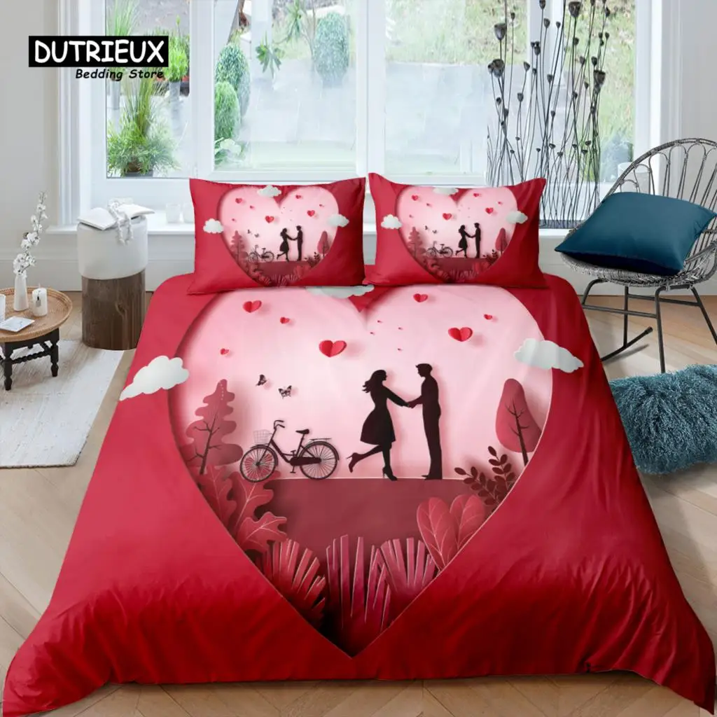 

Home Living Luxury 3D love heart Bedding Set Duvet Cover Set Pillowcase Kids Bedding Set Queen and King EU/US/AU/UK Size