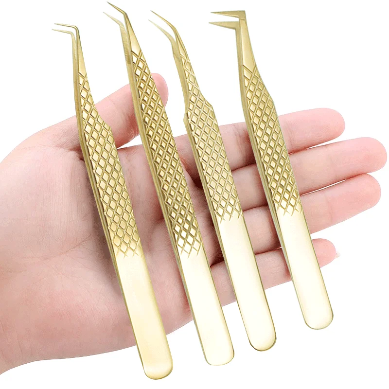 Stainless Steel Eyebrow Tweezers Set Eyelash Extension Supplies Beauty Makeup Tools Precision Repair Pliers Clip