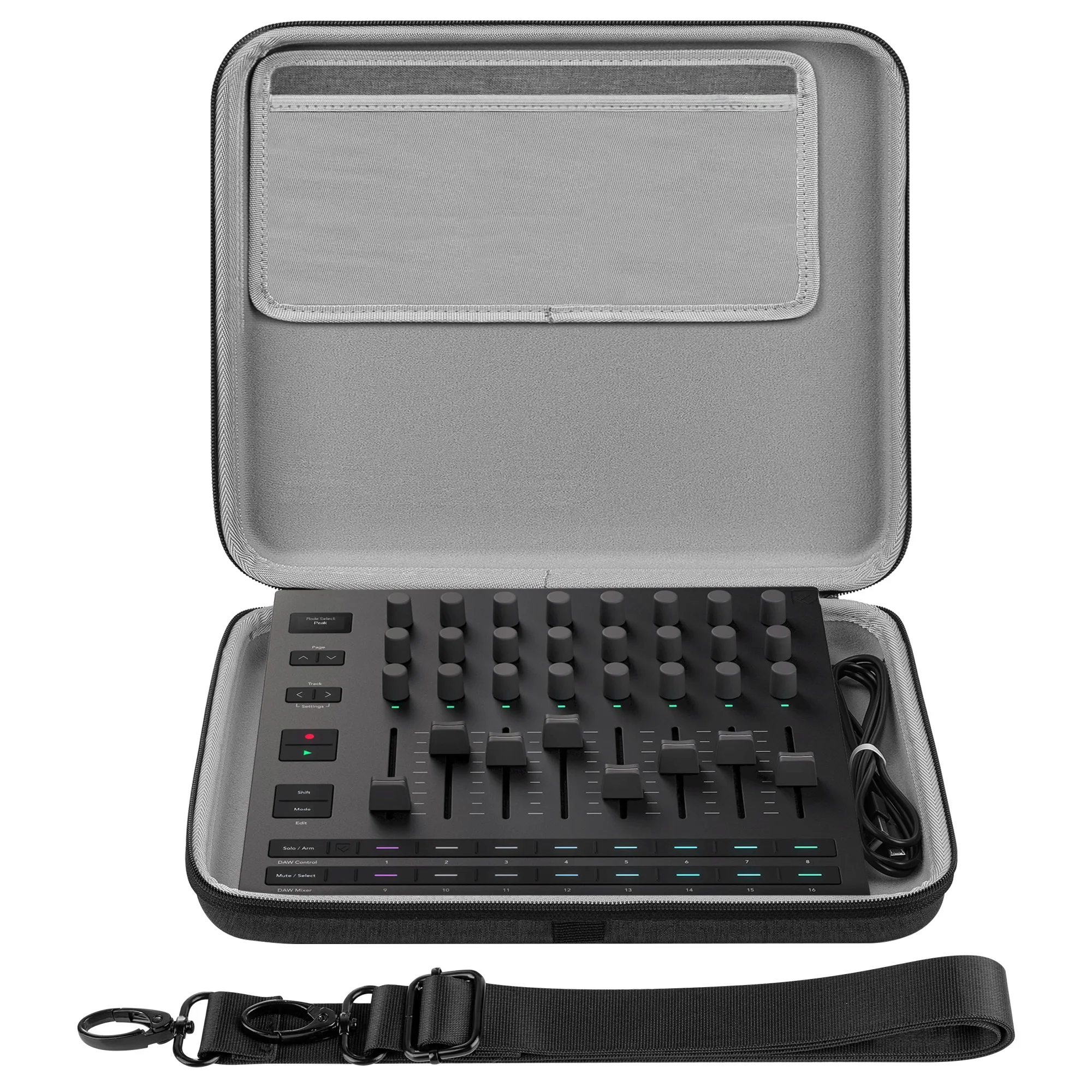 Geekria Audio Interface Carrying Case, Compatible with Novation Launch Control XL 3, EVA Hard Shell Portable Travel Bag