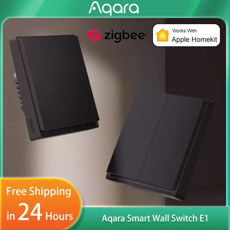 Aqara Smart Wall Switch E1 Wireless Key Zigbee 3.0 Light Switch With/No Neutral Fire Wire Light Switch Work with Homekit APP