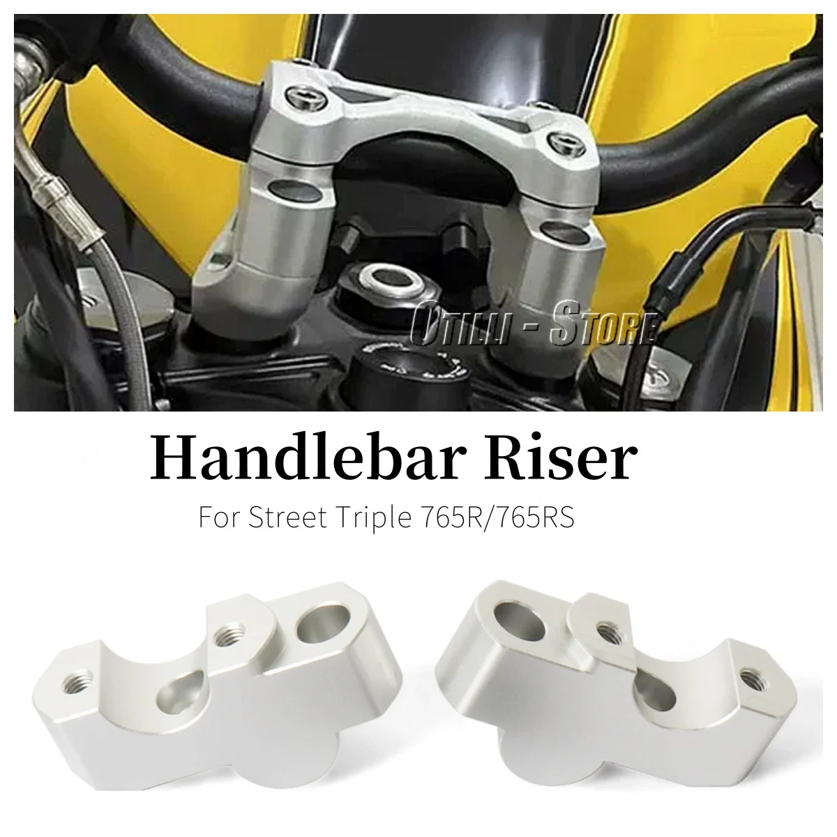 

For Street Triple 765RS STREET TRIPLE 765R 765 R RS Motorcycle 30mm Handlebar Risers CNC Aluminum Heightening Clamp Mount Kit