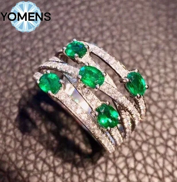 Dating emerald ring sterling silver 925 engaged female luxury brand replica jewelry certification original gem female