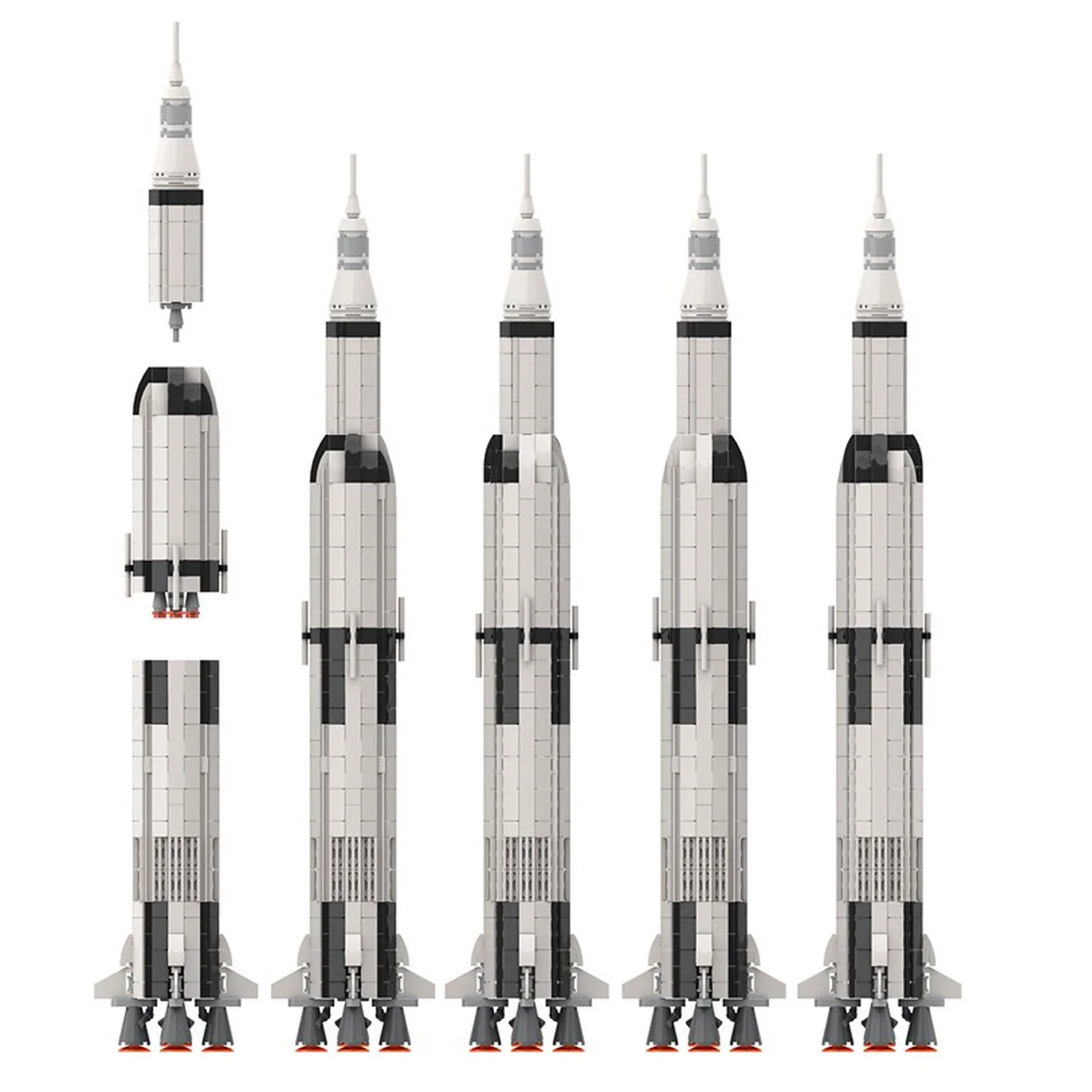 

C7318 Saturn V Space Rocket масштаб 1:220 и строительные игрушки 555 деталей