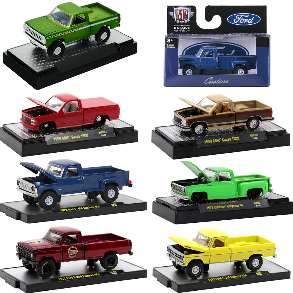 M2 Machines Autoworld 1/64 Bburago Alloy Car Model Toys 1:64 Chevrolet Cheyenne Diecast Metal Miniature Vehicle Collection Gifts