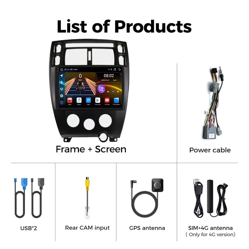 Android 15 Car Radio for Hyundai Tucson 2004 - 2009 Multimedia Video Player Navigation Stereo GPS Octa Core 2 Din 360 Camera DSP