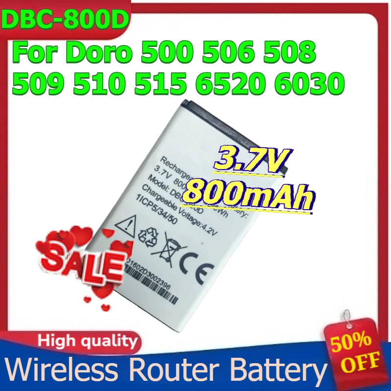 

DBC-800D Wireless Router Battery for Doro 500 506 508 509 510 515 6520 6030 Battery 3.7V 800mAh