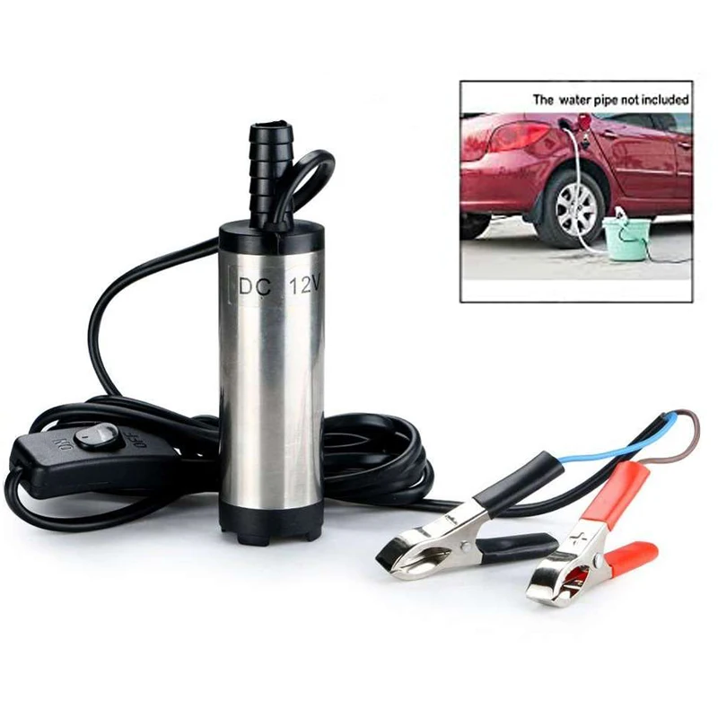 New 12V 38mm Electric Fuel Transfer Pump Water Oil Transfer Refueling Submersible Pump For Diesel Water Pump Car Motorbike Hot