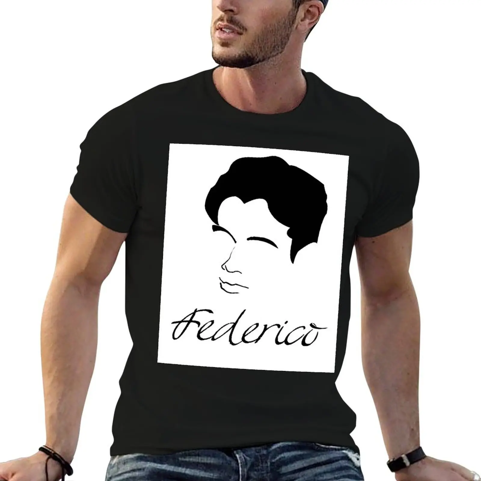 Camiseta Federico García Lorca, camisetas para hombre, camiseta divertida de algodón para hombre, camiseta 100 por ciento algodón, camiseta de algodón para hombre