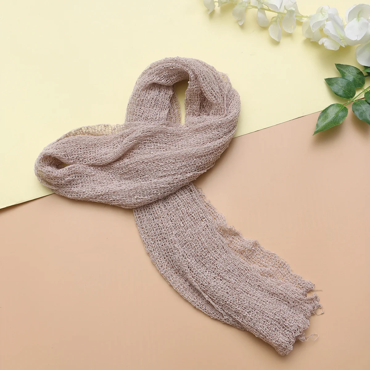 

Cotton Stretch Wrap For Photography Soft Breathable Swaddle Blanket Diy Maternity Photo Prop Beige