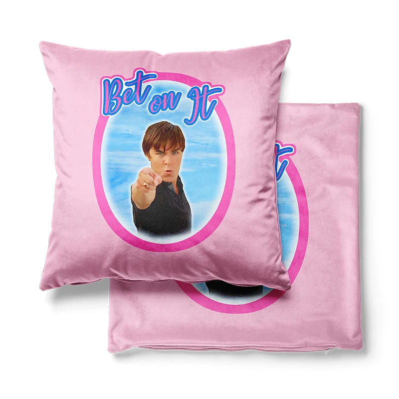 Gaslight Gatekeep Girlboss Troy Bolton Says Bet On It High Throw Pillow Covers Cushion Cases Pillowcases for Sofa 45cm x 45cm
