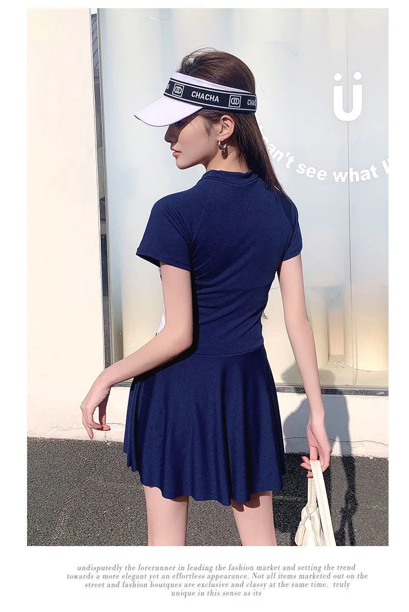 Swimsuit Women's One-Piece Professional Racing New Student Hot Spring Surfing Dress