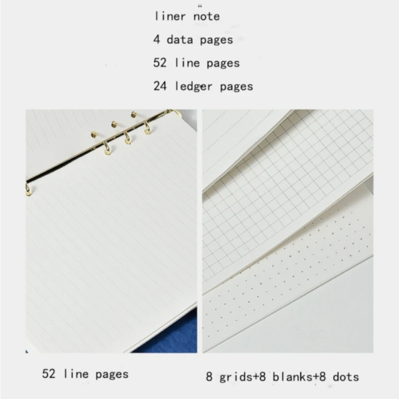 Nueva carpeta A5 de 6 anillas con pizarra blanca, cubierta de planificador de cuaderno recargable para inserciones de planificador A5 y papel de repuesto, grabar en cualquier momento