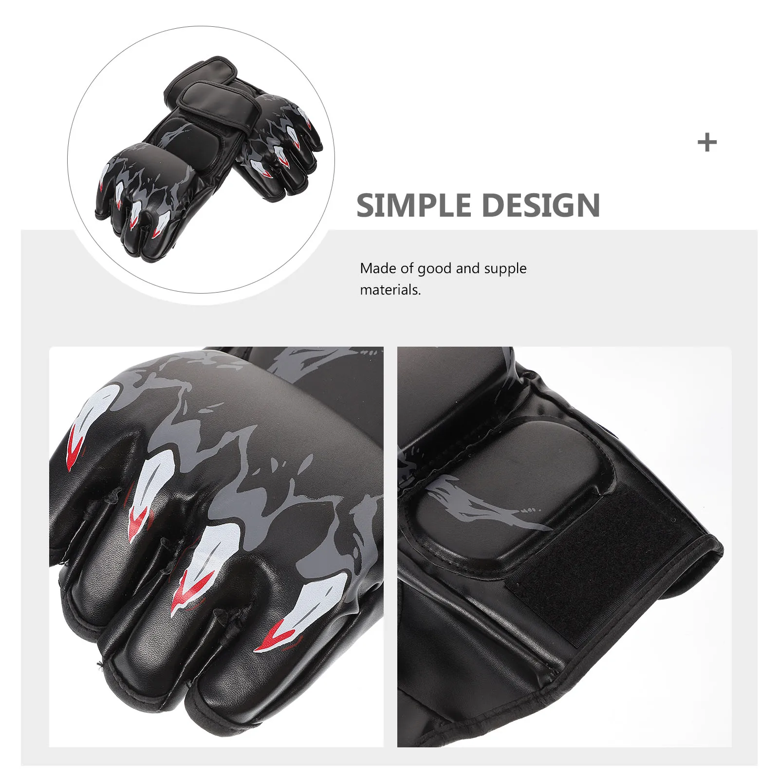 

Boxing Gloves Adult Kids Durable Half Finger Martial Arts Sparring Workout Accessories Claw Style