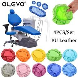 4Pcs/Set Dental Chair Seat Cover Unit PU Leather Elastic Waterproof Protective Protector Case Dentistry Seat Cover Lab Equipment