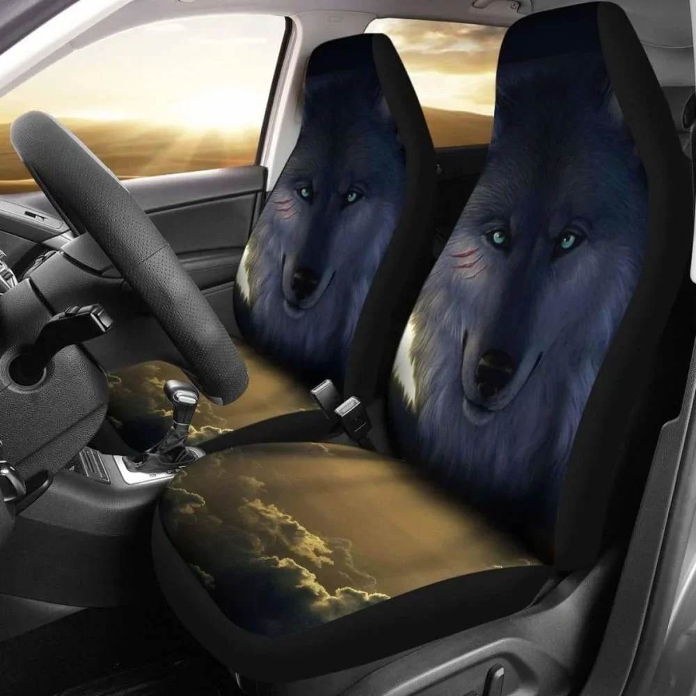 Wolf In The Sky Car Seat Covers Amazing 200904,Pack of  Front Seat  Cover