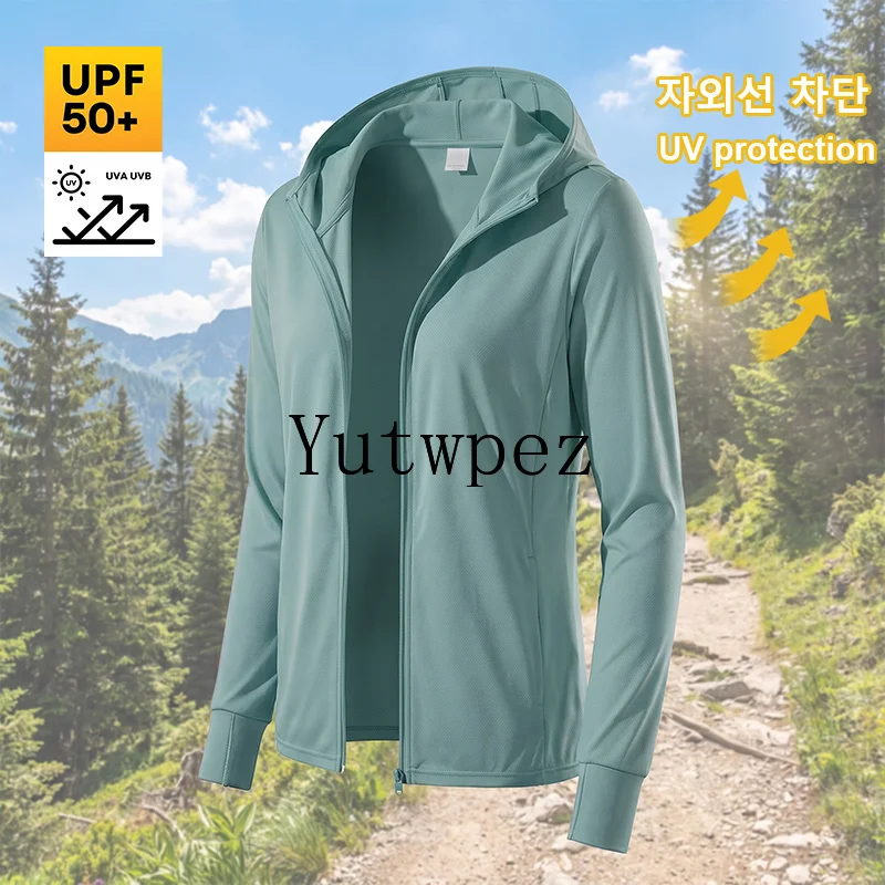 UPF 50+ Men Sun Protection Jacket Ice Silk Cooling UV Fishing Skin Coat Lightweight Breathable Outdoor Sport Running Windbreaker