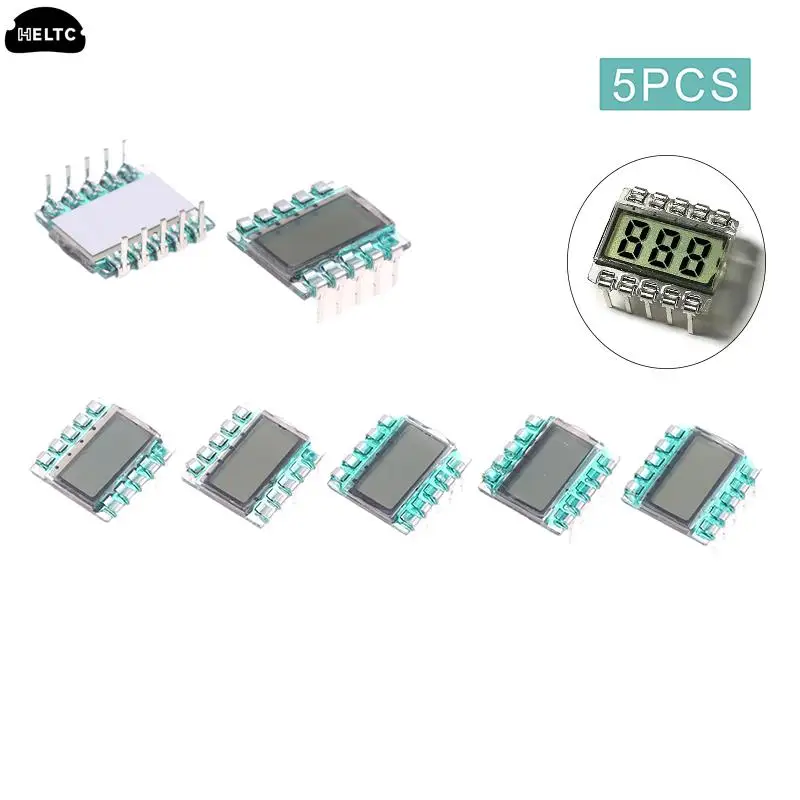 5 sztuk/zestaw 10-pinowy TN dodatni 3-cyfrowy segmentowy Panel LCD 3.0V wyświetlacz cyfrowy w kształcie tuby ekran z kodem segmentu LCD 1.2*1.2cm/0.47*0,47 cala