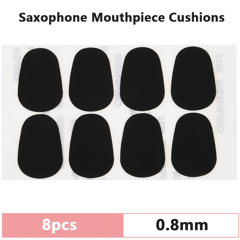 8/16pcs Silicone Saxophone Mouthpiece Cushions 0.8mm Sax Mouthpiece Patches Pads for Alto Tenor Saxophone Instruments Tools