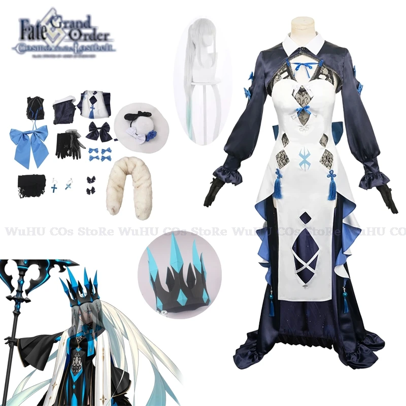 Game Fate/Grand Order Morgan Cosplay Costume Crown Berserker 7th Anniversary Evening Dress Wig Woman Sexy Hallowen Carnival Suit