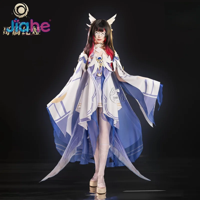 

Game Genshin Impact Damselette Columbina Cosplay Costume Outfit Dress Halloween Anime Party Uniform Wig Prop Women New Suit