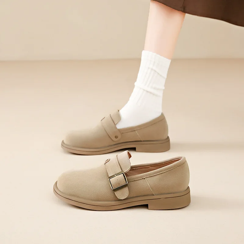 2024 nuova primavera autunno donna mocassini con tacco basso mocassini da donna in pelle scamosciata Comfort mocassini ortopedici Slip On scarpe Casual con plateau