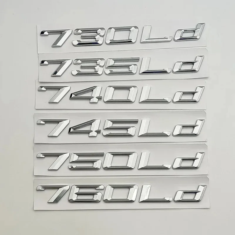 3d ABS Chrome Car Trunk Letters 730Ld 735Ld 740Ld 750Ld 760Ld Emblem Logo Nameplate Sticker For BMW F01 F02 G11 G12 Accessories
