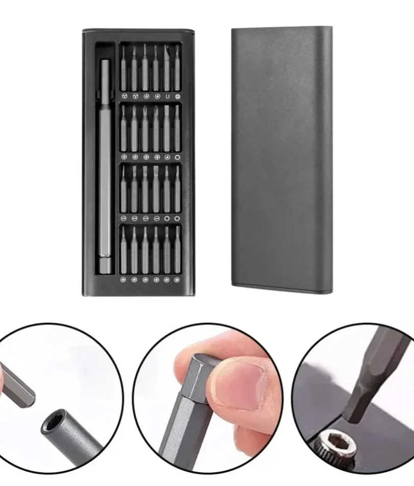 Precision Screwdriver Set 25 in 1 Screw Driver Se Hexagonal Flat Head Magnetic Screwdriver Head for iPhone PC WatchCameraGlasses