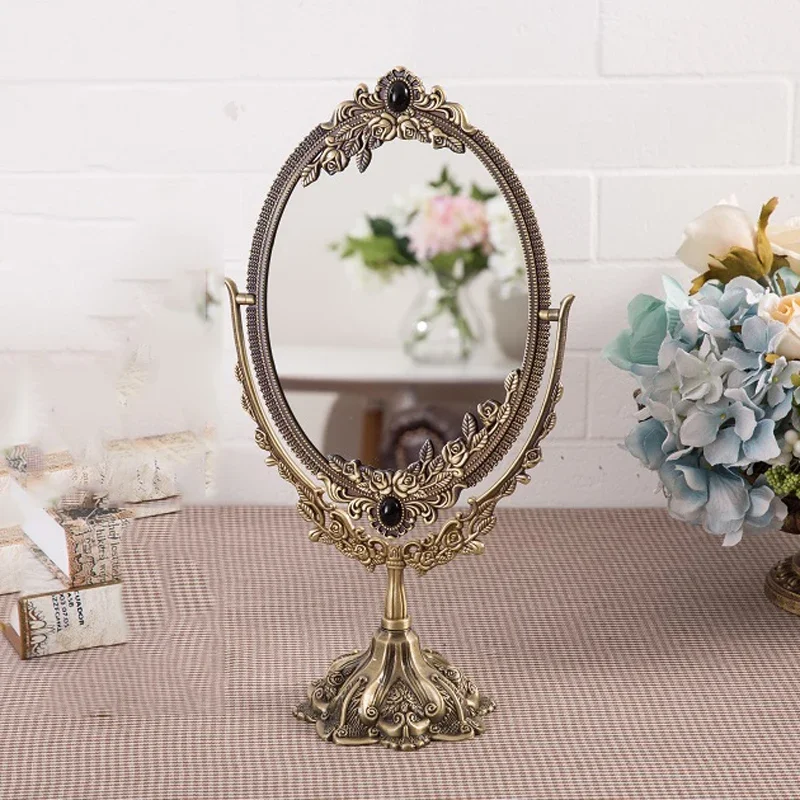 Metal European Vanity Mirrors Women Standing High Makeup Vanity Mirrors Small Vintage Espejos Decorativos Home Decoration