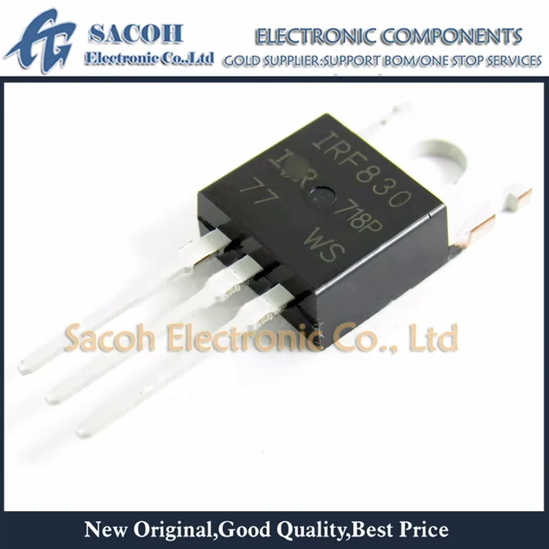 

Refurbished Original 10Pcs/Lot IRF830PBF IRF830 TO-220 4.5A 500V Power MOSFET Field-effect Transistor