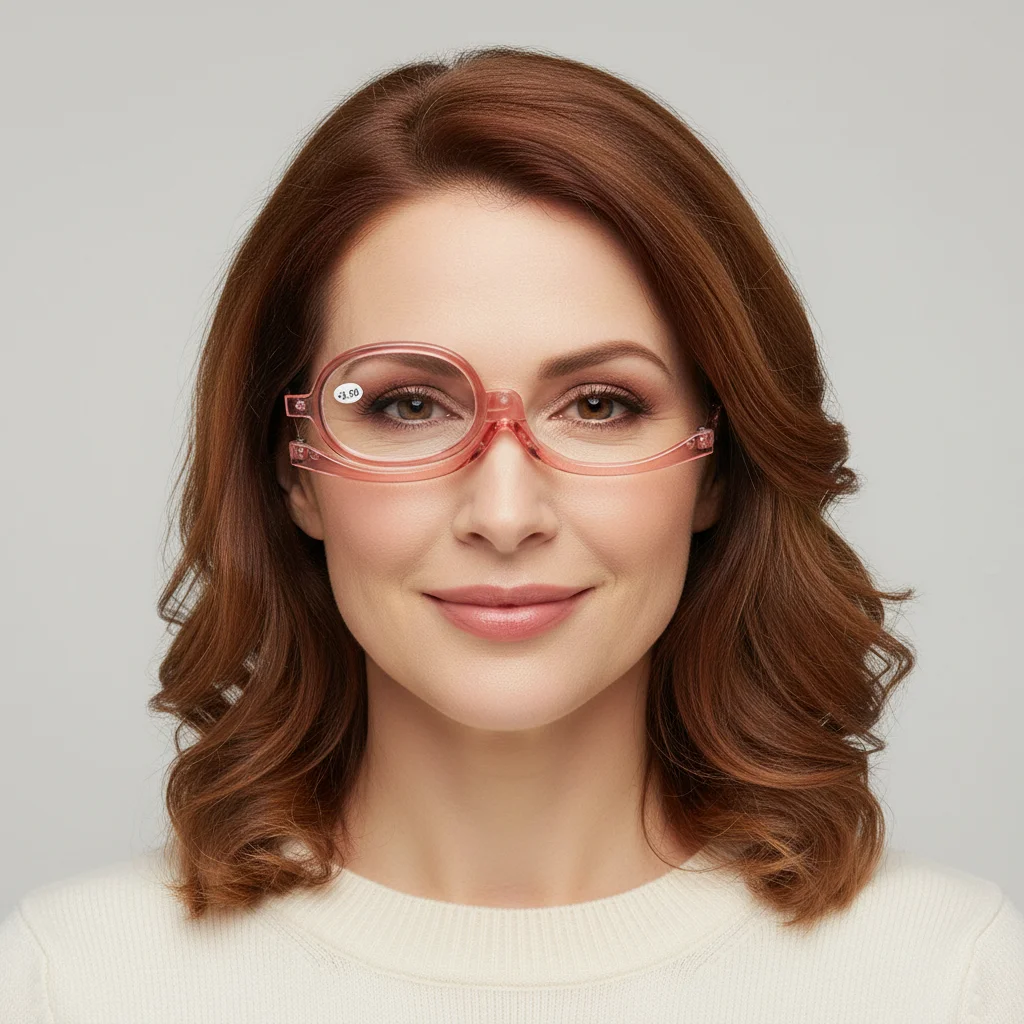 +1.0~+4.0 Diopter Rotating Makeup Reading Glasses Eyewear Colourful Frame Folding Eyeglasses Vision Care Magnifying Glasses