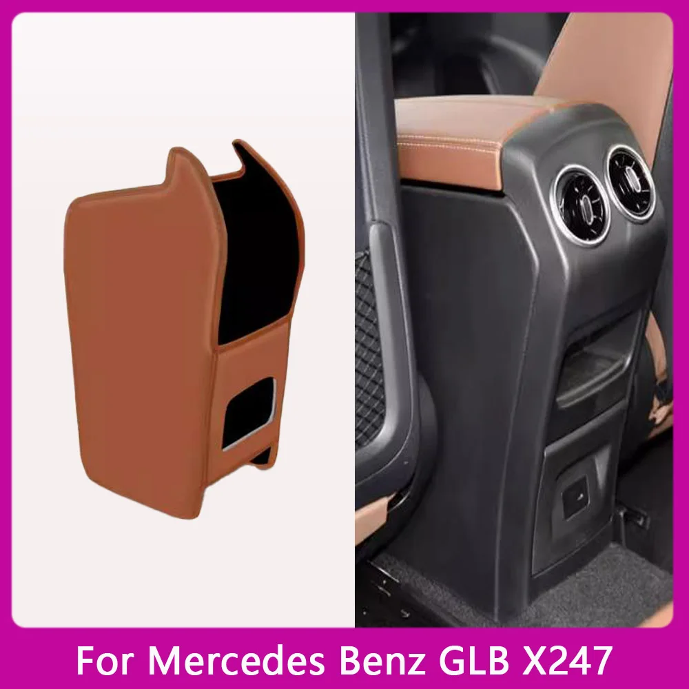 For Mercedes Benz GLB 180 200 X247 2021 2022 2023 Car Armrest Mat Anti Kick Pad Microfiber Leather Protection Cover Accessories