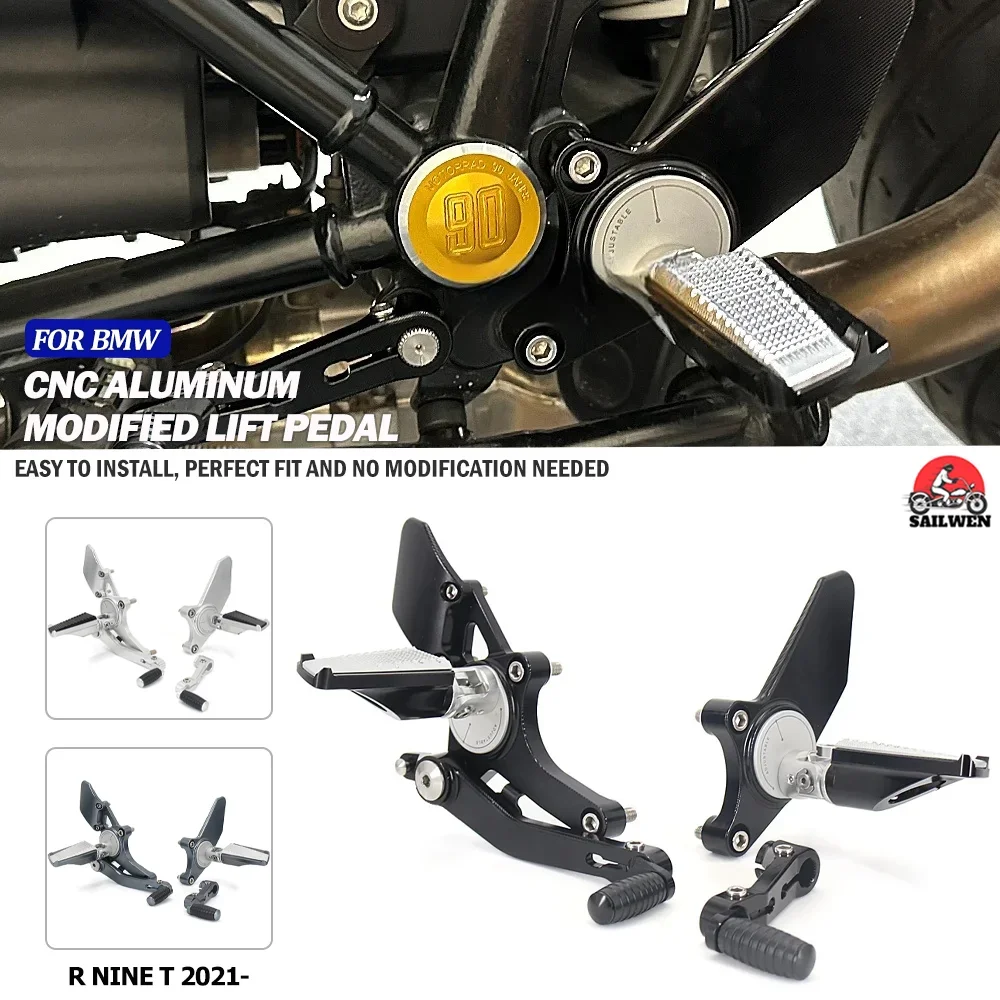 

For BMW RNINET RnineT R NineT R NINE T R nine T R9T 2021 2022 2023 CNC Footpegs Foot Pegs Footrest Pedals Bracket Footrest