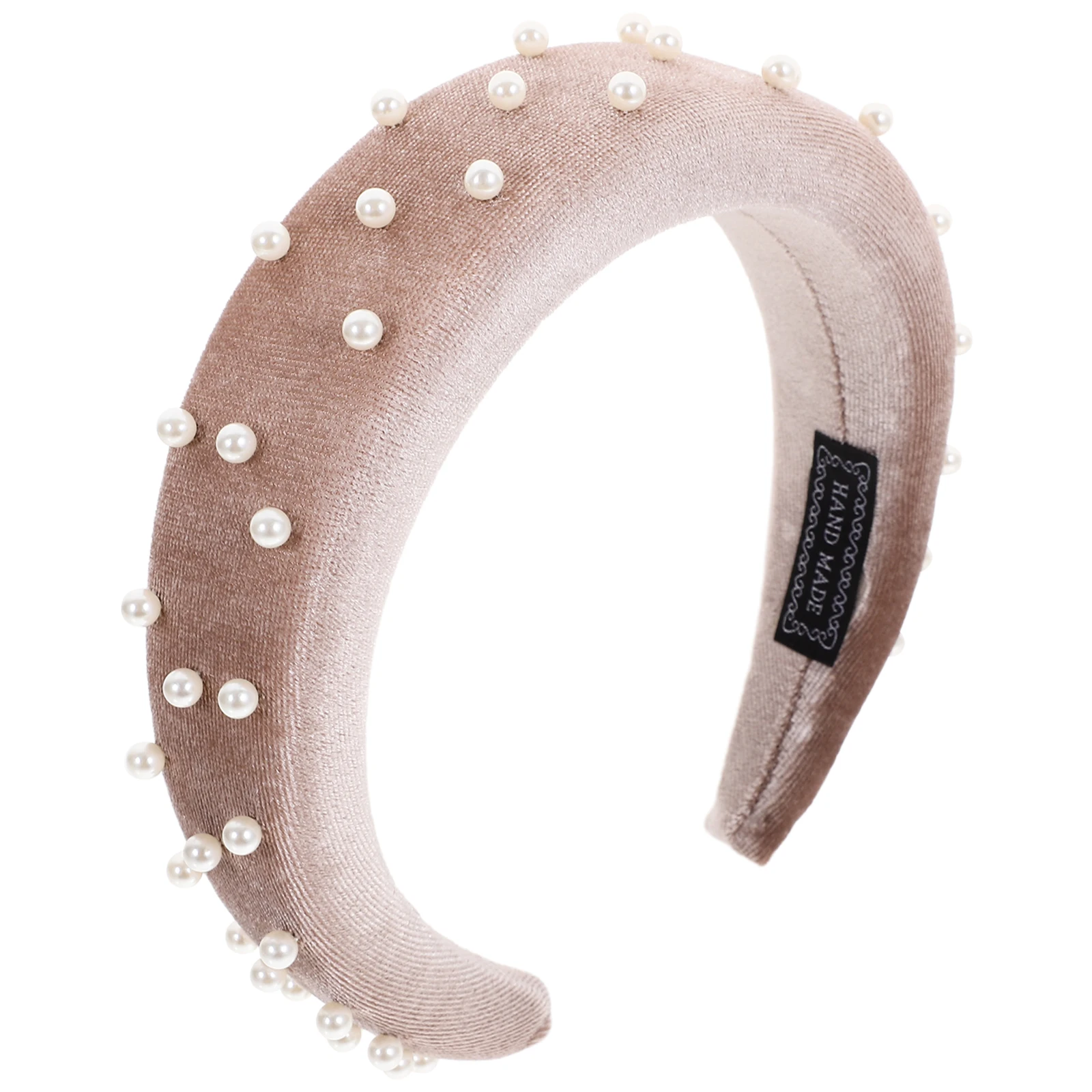 

Pearl Embellished Wide Headband For Women Elegant Padded Hair Accessories Comfortable Beaded Headbands Black Fashion Statement