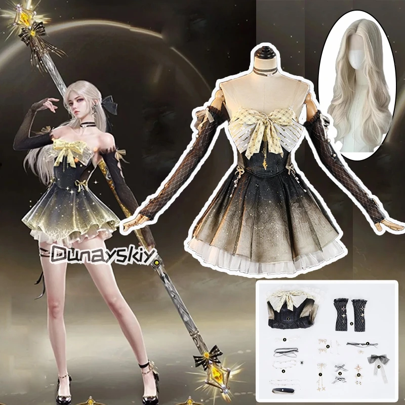 

Women's Japanese Anime Cosplay Tarka Ji Lace Trim Dress Game Naraka: Bladepoint Costume Lolita Skirt Halloween Role-playing