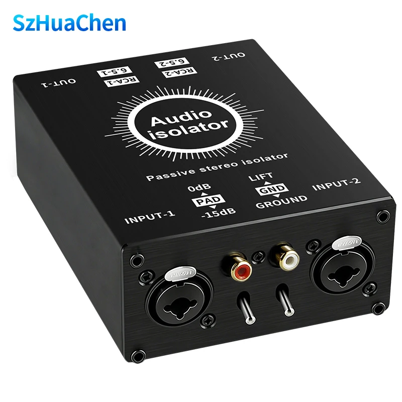 2-Way Audio Isolator Audio Current Noise Eliminator XLR 6.5 Lotus Isolator for Mixer Live Broadcast System