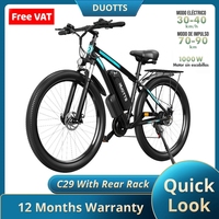 EU Warehouse DUOTTS C29 15AH 48V battery e bicycle mountain e-bike fast electric bike adult city ebike 750W electric bicycle