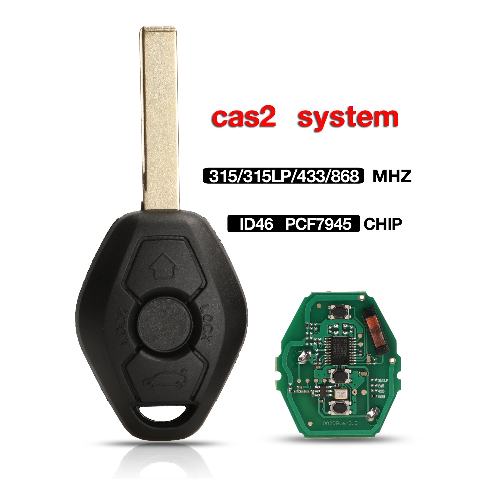 jingyuqin Car Remote Key For BMW CAS X3 X5 Z3 Z4 Z8 3/5/6/7 E63 E60 Series Keyless Entry Transmitter For CAS2 System
