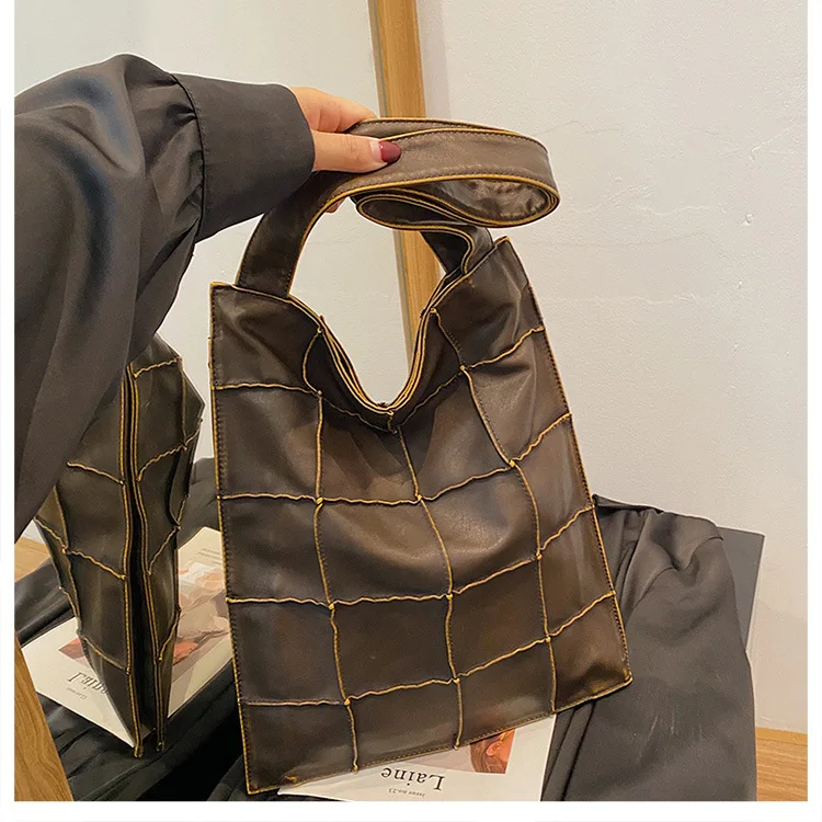 Borsa a tracolla grande con filo a griglia per borsa e portamonete Casual da donna 2024 nuova borsa a tracolla da donna con pochette alla moda