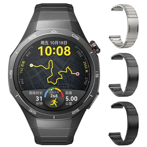 Correa de aleación de titanio de lujo sin huecos para Huawei Watch GT 5 Pro pulsera de Metal para Huawei Watch GT 5 Pro Correa de negocios