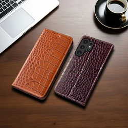 Genuine Leather Case For Samsung Galaxy S25 S24 S23 S22 S21 S20 S10 S10E S9 S8 S7 FE Edge Plus Ultra Magnetic Flip Wallet Cover