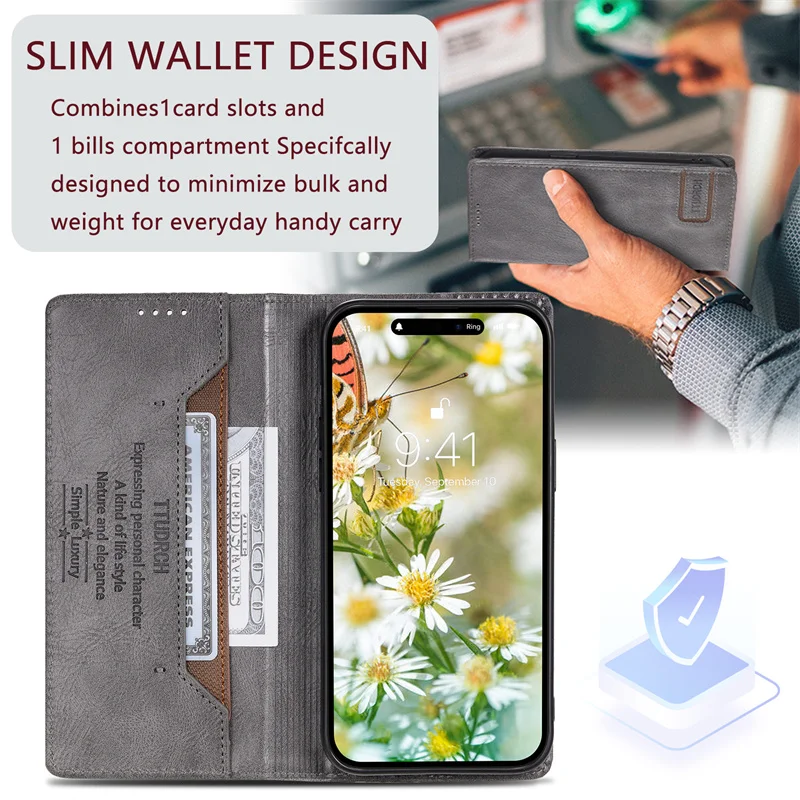 Flip Case For Samsung A54 A34 A14 A04 S 5G RFID Leather Wallet Book Cover For Samsung Galaxy A53 A73 A 23 A33 A13 A24 A03 Etui