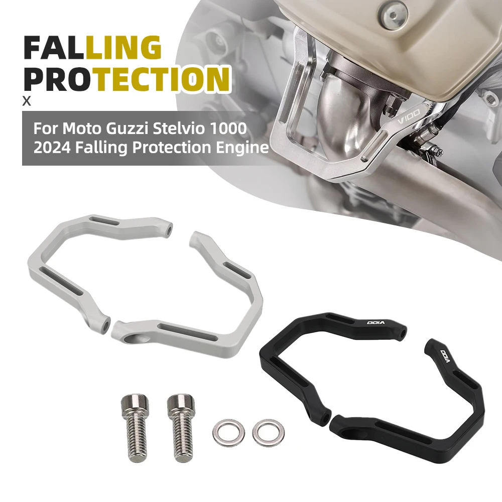 

V100 Stelvio 2025 Frame Slider Crash Protector For Moto Guzzi Stelvio 1000 Mandello S 2024 Falling Protection Engine Crash Pad