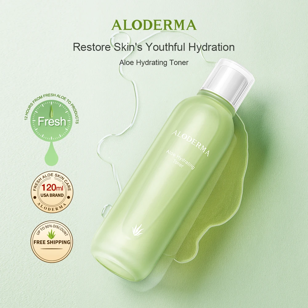 ALODERMA Organic Aloe Hydrating Toner Natural Aloe Vera Nourishes Skin Quickly Hydrates Absorbs Easily For All Skin Types 120ml