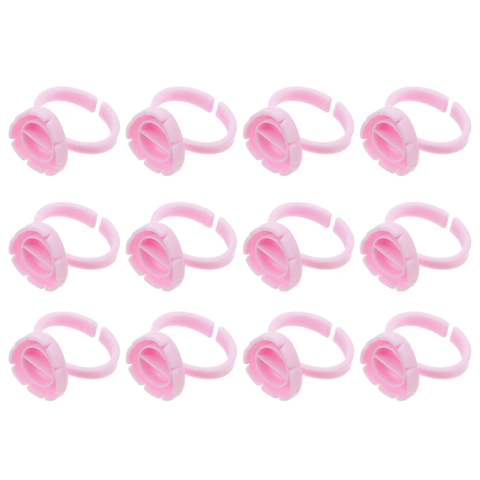 100Pcs Embroidered Ring Cup Eyelash Makeup Supplies Glue Holder Pigment Container Ring Cup Eyelash Makeup Tool