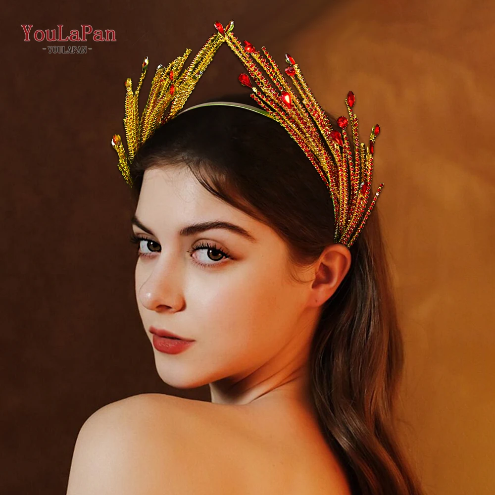 

YouLaPan Rhinestone Hair Hoop Luxury Bride Crown Wedding Elegant Headpieces Women Party Hair Accessories Handmade Tiara HP849