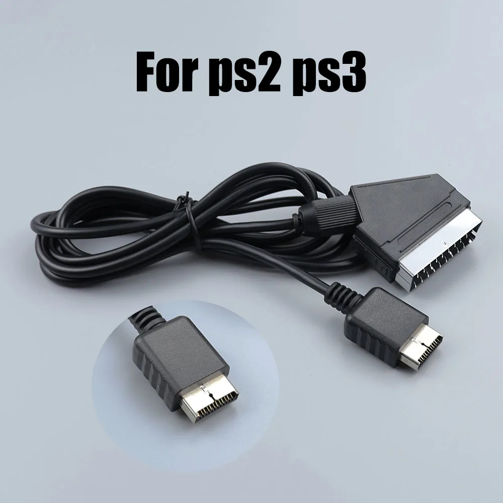 For Sony Playstation PS2/3 RGB SCART Cable TV AV Lead Replacement Connection Cable For PAL/NTSC Consoles