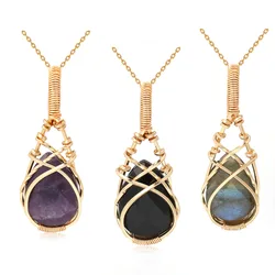 Winding Jewelry Edelsteen Amazoniet Kettinghanger Dames Hoge Kwaliteit Sieraden Ketting Feestketting Bruiloft Ketting Met Doos