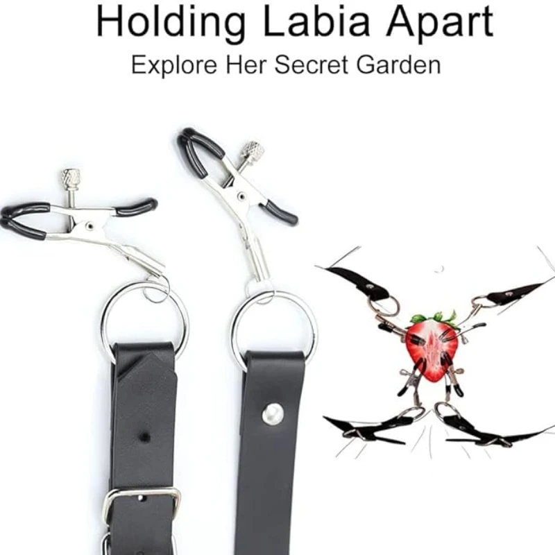 Labia Spreader Clip Nipple Clitoris Clamps BDSM Bondage Kit Adult Games Vagina Stimulator G-Spot Massage Sex Toys For Women 18+