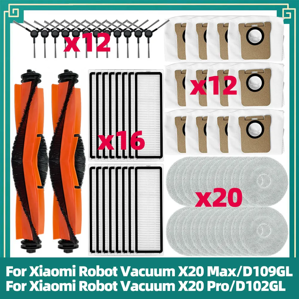 Совместимо-с-роботом-пылесосом-xiaomi-x20-max-x20-pro-сменные-детали-основная-щётка-боковая-щётка-hepa-фильтр-тряпка-для-швабры-пылесборник