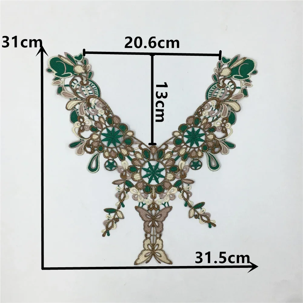 Women's clothing design exquisite butterfly lace colorful fake collar DIY material craft supplies accessories 1 pair for sale